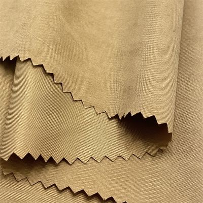 85% poliéster 15% nylon escovado Twill pêssego pele calças de praia tecido