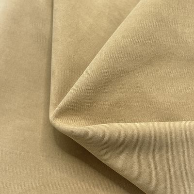 85% poliéster 15% nylon escovado Twill pêssego pele calças de praia tecido