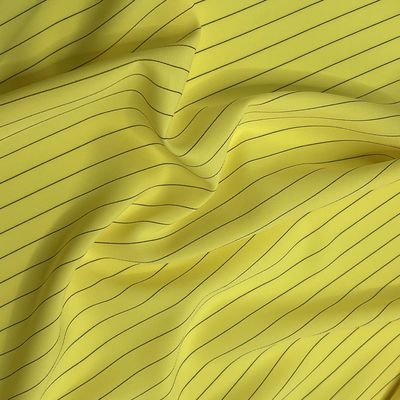 137 gm Tecido de seda composta SPH Amarelo Preto Elastico Tecido de seda listrado