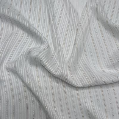 73GSM75D Ouro e Prata Seda Satinada Listrada Chiffon Tecido Material Vestido Feminino Tecido