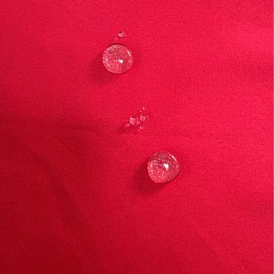 113gsm75D * 150D impermeável escovado Twill pêssego pele veludo vermelho calças de praia tecido